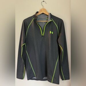 Under Armour Gray and Neon Green Fitted Top